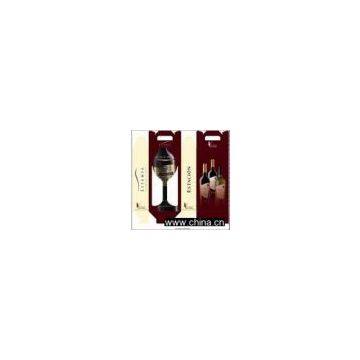 Box - Gift basket with Wine-- Double paper wine box