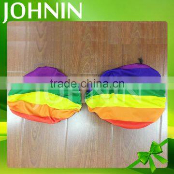 OEM Elastic Spandex Polyester Printed Custom Rainbow Car Mirror Cover