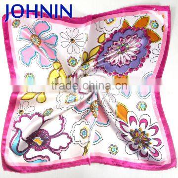 NO MOQ Digital Printing Satin Silk Scarf photo-3