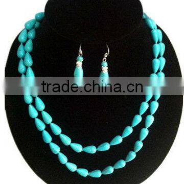 Hot Sale Kallaite Jewelry Set Fashion Jewelry Customized Jewelry 4 Different Shapes Double Chains