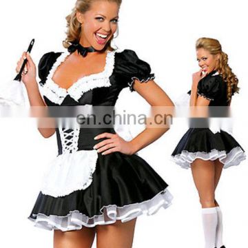 2016 Fashion sexy adult lingerie woman french maid costume halloween costumes AGC046