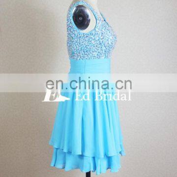 Young Girls Sweetheart Neckline Short Beaded Bling Bling Real Picture Party Dress Cocktail photo-2