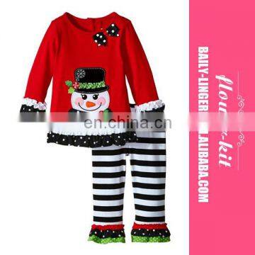 Children New Year Fancy Christmas Clothes Girls Santa Claus Top Trousers Set