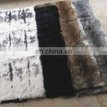 Factory wholesale raw or dyed color thick and soft real rabbit fur skin plate