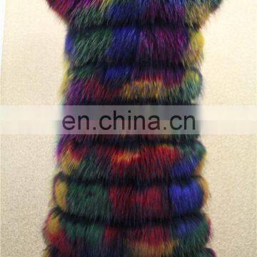 Raccoon Fur Vest Coat / Natural Fur Coat / Dyed Fur Vest For Women photo-2