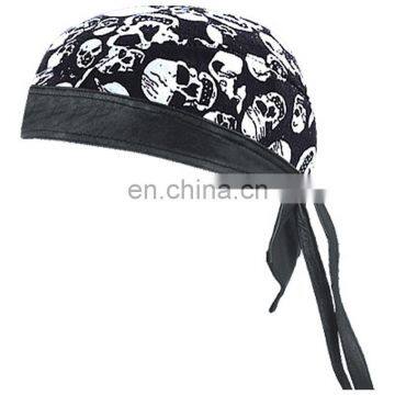 HMB-901AF13 FABRIC LEATHER BAND SKULL CAP DURAG HEAD WRAP BANDANA SKULLCAP HATS SCARF