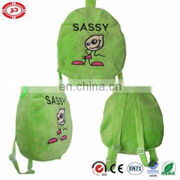 Sassy Sexy lady girl green soft Lovely plush kids schoolbag