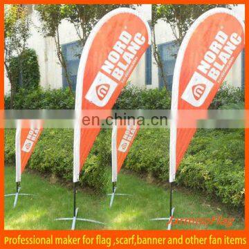 aluminum portable teardrop flag with X-cross base