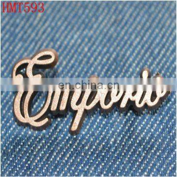 Zinc Alloy Zamak Custom Denim Brand Logo Metal Tag