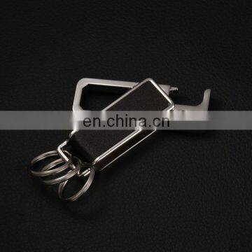 CUSTOMIZED SALE ROTATABLE LEATHER BOTTLE OPENER WITH KEYRING