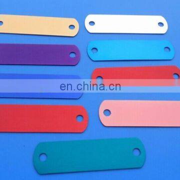 wholesale blank rectangle anodized aluminum logo plate with two holes