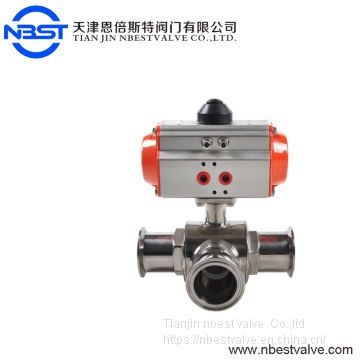 3-Way Tri-clamp DN20 Pneumatic Ball Valve And Actuator