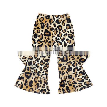 Kids Cheetah Ruffle Bell Bottoms Girl Flare Ruffle Pants