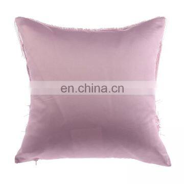 Solid Decorative Velvet Throw Pillow Cushion Cover With Long Fringe photo-6