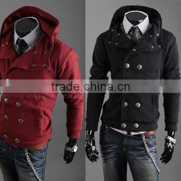 2015 Hot Sale double breasted men's custom hoodies new custom fashion cheap men hoodies