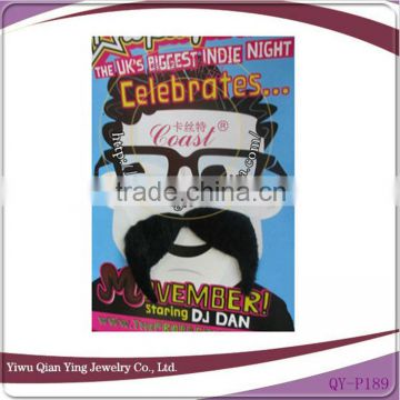 artificial cosmetic party black fake handlebar beard for sale