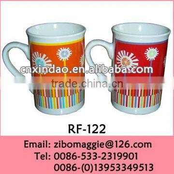 Hot Sale Beautiful Flower Print Good Quality Custom Ceramic Coffee Travel cup with Wholesale Price