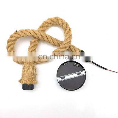 Nordic Vintage Hemp Rope Pendant Light E27 Single Head Decorative Lamp