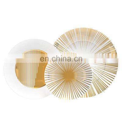 Luxury Gold Line White Porcelain Tableset Dinner Plate Tea Coffee Mug Ceramic Dinnerware Sets photo-3