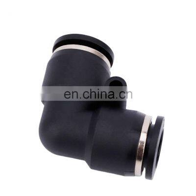 L Type PV-10 Plastic Body 2-Way 4mm 6mm 8mm 10mm Plastic Pipe Quick Connector Tube Black Pneumatic Fitting