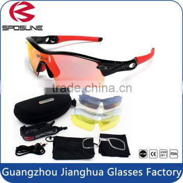 Upgraded design mens glasses exchangeable 5 UV400 lenses polarized sports sunglasses with carrying case