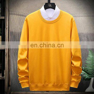Custom Brand Round Neck Plain Sweatshirt 100% Cotton High Quality Men Custom Pullover Hoodie Plus Size Men T-shirt photo-5