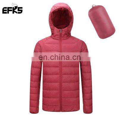 Light Men Puffer Jackets Foldable Coat Custom Logo Men's Overcat Down Hooded Winter Jacket Bubble Coat High Quality Cotton Jacke