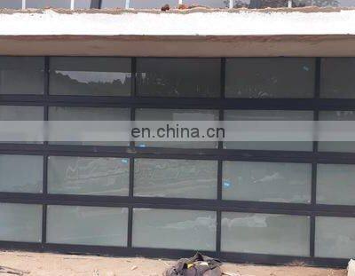 Australia Electric Anodised Automatic Low-E Coated Frosted Tempered Glass Aluminum Garage Door