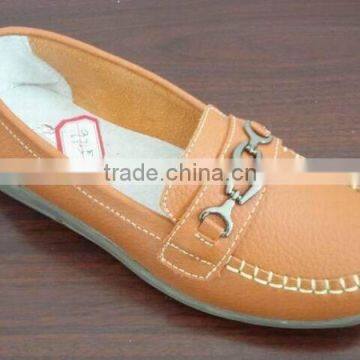 fashion girl genuine leather mocassion slip on casual shoes