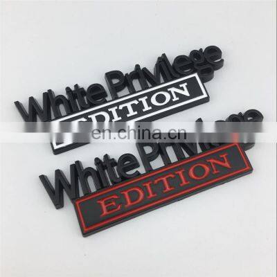 Cost-effective Zinc Alloy Metal Letter Auto 3D Customized Enamel Paint Car Sticker