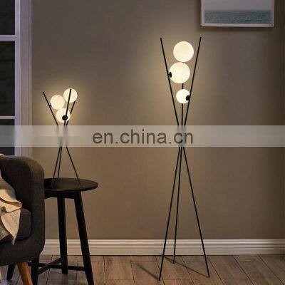 3 Years Warranty Vintage Floor Lamps Wholesale Iron Restaurant 3 Balls White Standing Floor Lamp