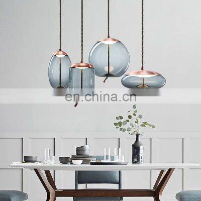 Vintage Pendant Lamp American Amber Glass Ceiling Lighting for Home Decor Modern Style Chandelier