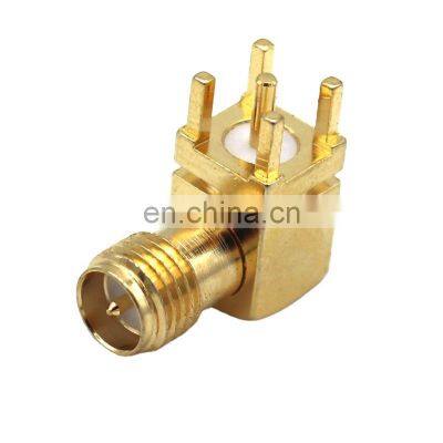 RF Coaxial Connector Reverse Polarity SMA Female Connector PCB Mount sma female right angle pcb mount