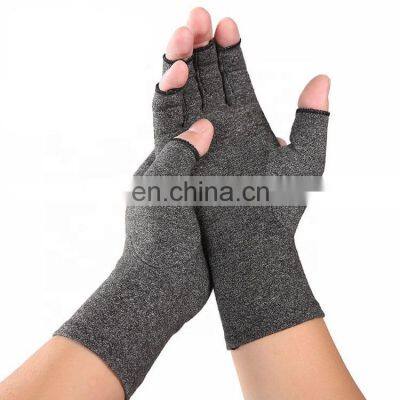 Hot selling Half Finger Cotton Spandex Compression Arthritis Gloves for Hand Pain Relief