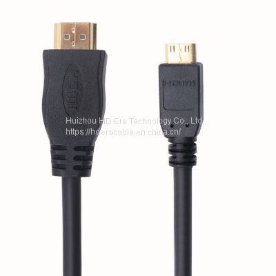 Wholesale Male to Male Mini HDMI to HDMI Cable Custom Black HDMI Cable HD3001