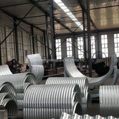 Galvanized 1m diameter metal culvert pipe two plates assembled cmp piping