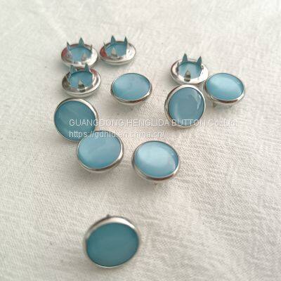 HLD factory custom color SS 16L 18L pearl Prong snap button for garment