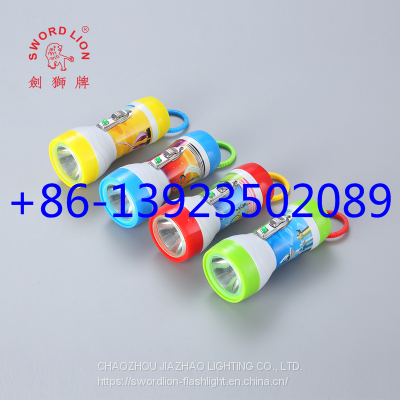SWORD LION Factory New Design One Battery Plastic Flashlight Torch Light D Size Dry Battery