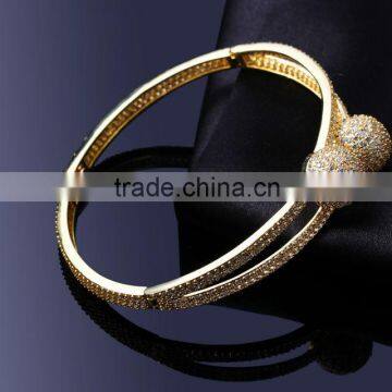 Express Wholesale Double Ball Pave Setting CZ Fashion Bangle for Women photo-6