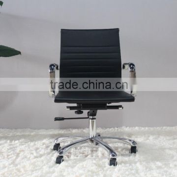 Replica Italian graceful Design Aluminum frame and armrest Italian Genuine leather Charles and Ray High Back office chair