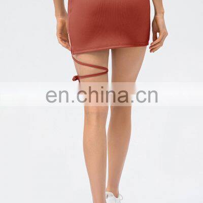 Newest Design Sexy Straps Golf Tennis Sports Mini Skirt Side Pocket Women Workout Running Sportswear Fitness Yoga Clothes photo-2