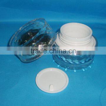 Good-looking Cosmetic Acrylic Jar Container With Hand Lid / Luxury Empty Double Layer Jar Container for Personal Care Cream Jar photo-2