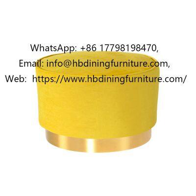 Living room yellow round sofa stool