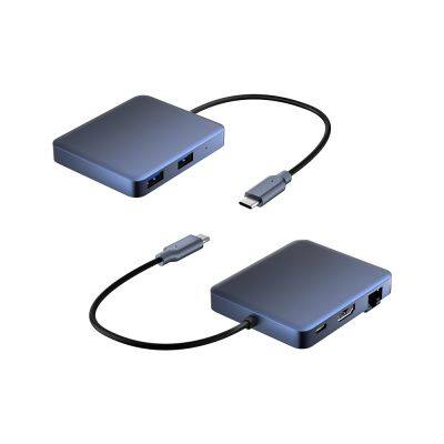 Type-C to 2*USB3.0+HDMI+RJ45+PD expansion dock