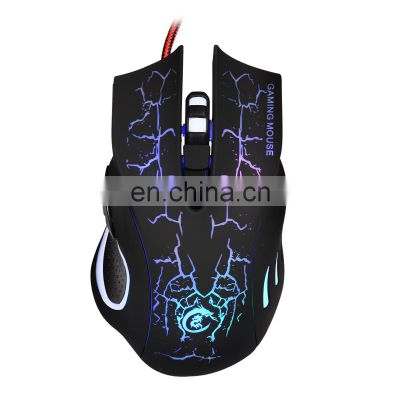 6 key colorful gradient luminous wired mouse competitive game computer gamer mouse cross-border wholesale customization