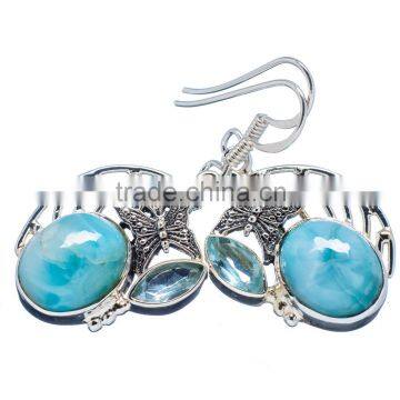 LARIMAR 925 STERLING SILVER EARRINGS ,925 STERLING SILVER JEWELRY WHOLE SALE,JEWELRY EXPORTER