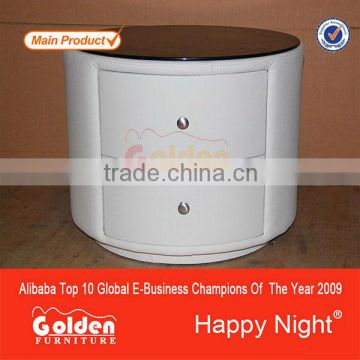 Foshan Golden Furniture New Arrival white round nightstand 202