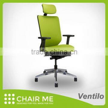 Black Backrest, Green Mesh, Green Seat Office Mesh Chair with Adjustable Aluminum Armrest and 3D Headrest Aluminum Base