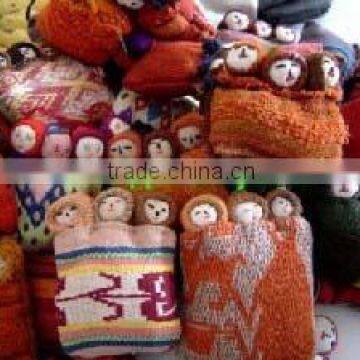 Manta Andean Doll Toy / Pin set Three Faces 3.5" Peru