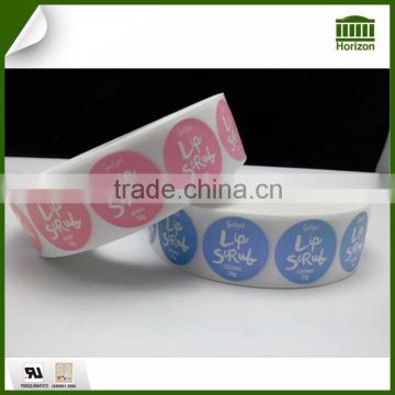 Logo embossed colorful round sticker label manufacturer